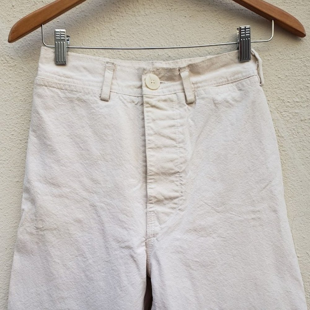 Jesse Kamm Wide Leg Crop Sailor Pants Salt White - Picture 7 of 12